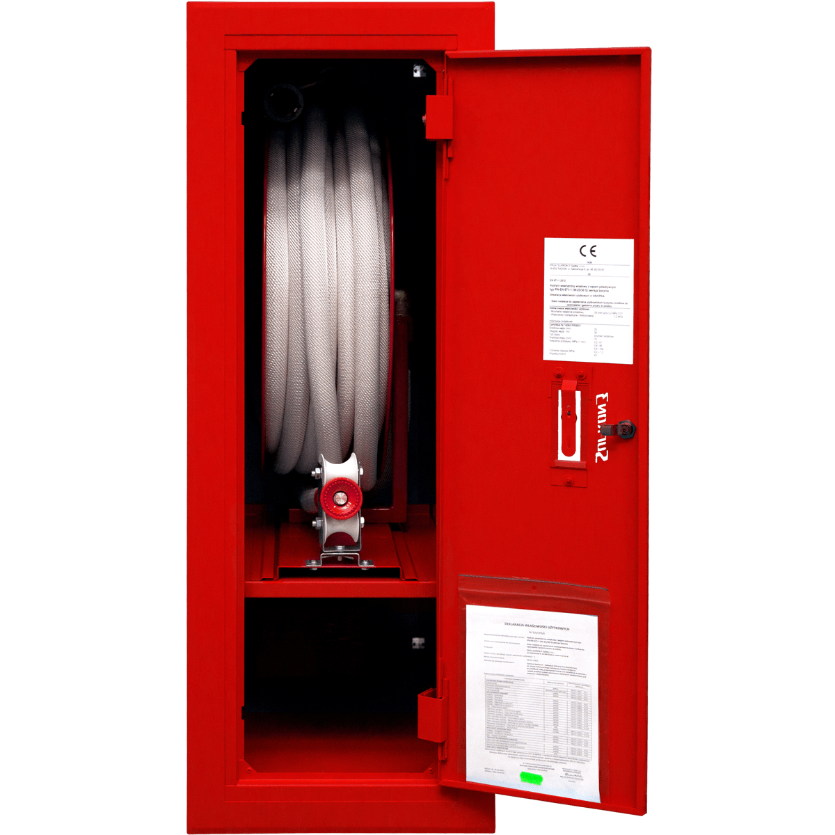 Internal hydrant DN25 mounted in recess with place for fire extinguisher -  side version - SUPRON 3